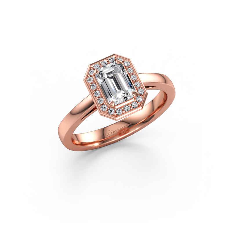 Bild av Förlovningsring Dodie 1 eme 585 roséguld Labbodlad diamant 1.00 crt