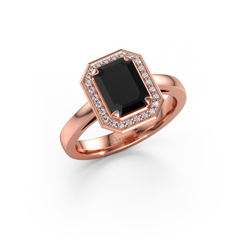 Bild av Förlovningsring Dodie 1 eme 585 roséguld Svart diamant 2.23 crt
