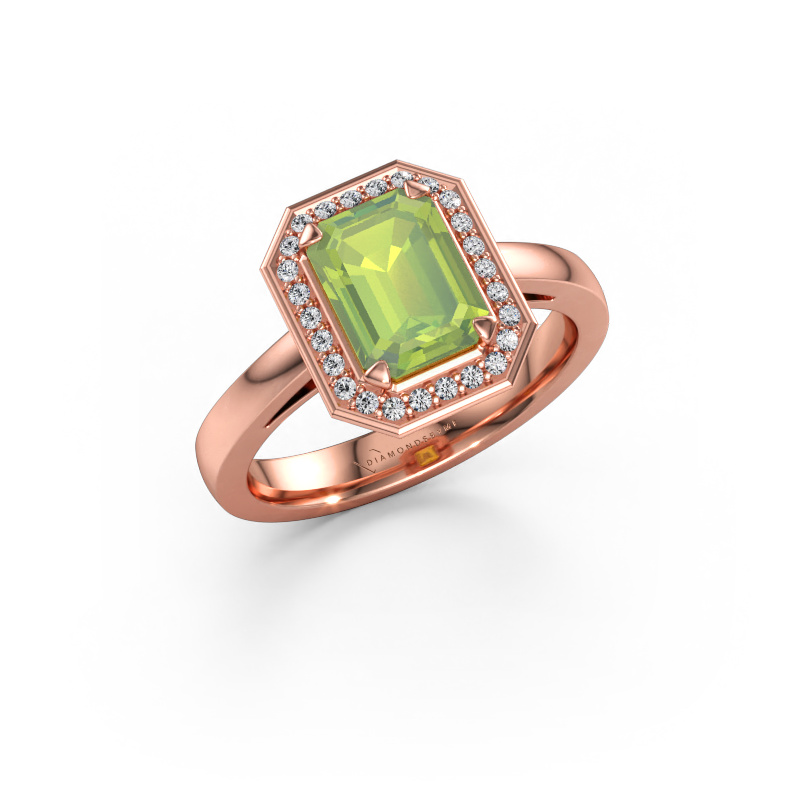 Bild av Förlovningsring Dodie 1 eme 585 roséguld Peridot 8x6 mm