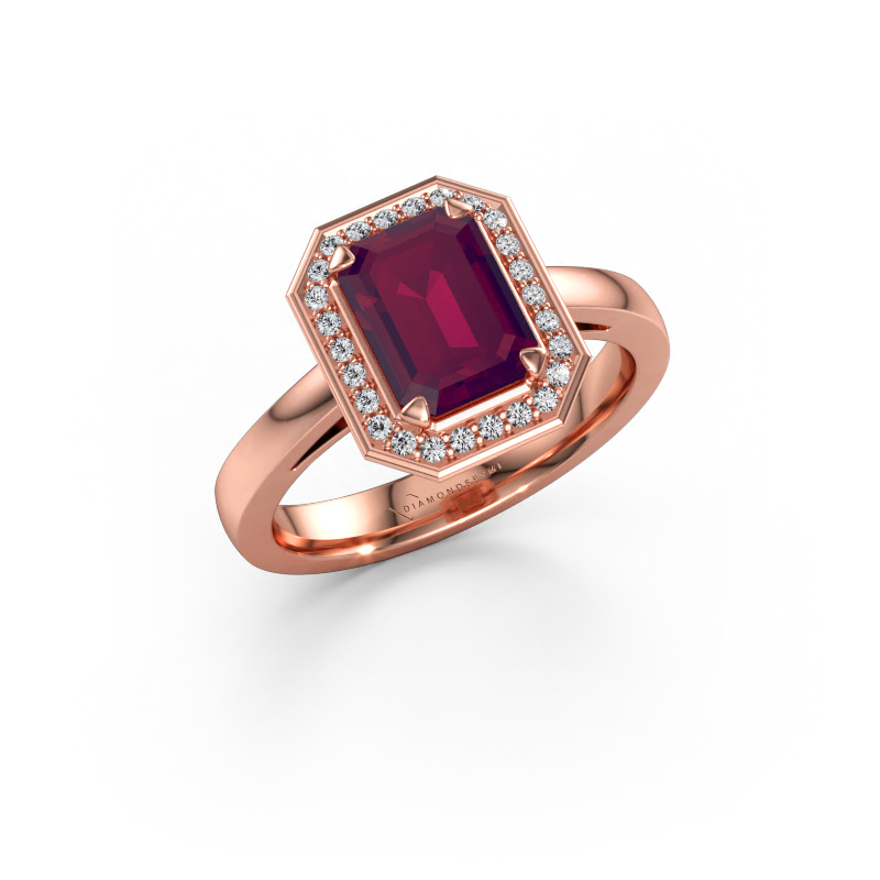 Immagine di Anello di fidanzamento Dodie 1 eme 585 oro rosa Rodolite 8x6 mm