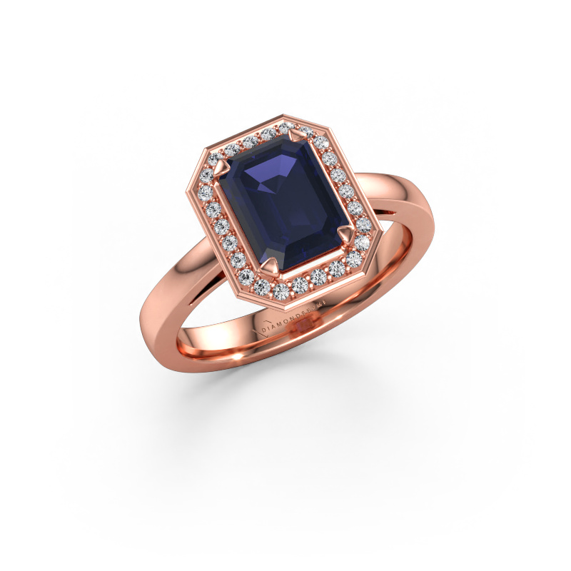 Immagine di Anello di fidanzamento Dodie 1 eme 585 oro rosa Zaffiro 8x6 mm