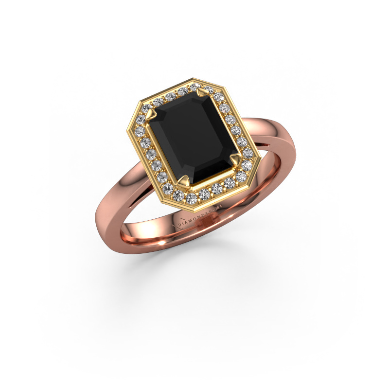 Image of Engagement ring Dodie 1 eme 585 rose gold Black diamond 2.23 crt