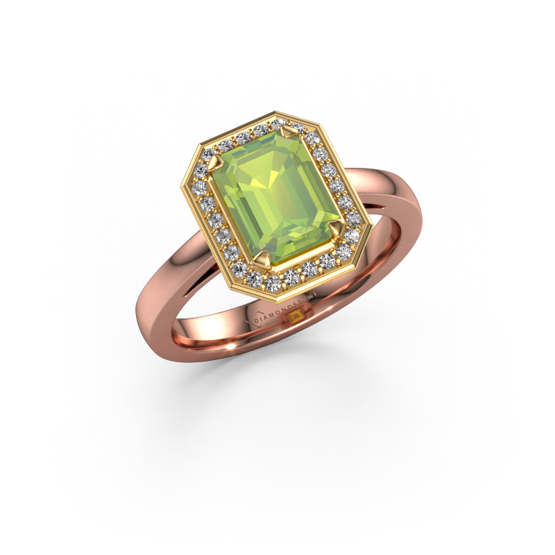 Bild von Verlobungsring Dodie 1 eme 585 Roségold Peridot 8x6 mm