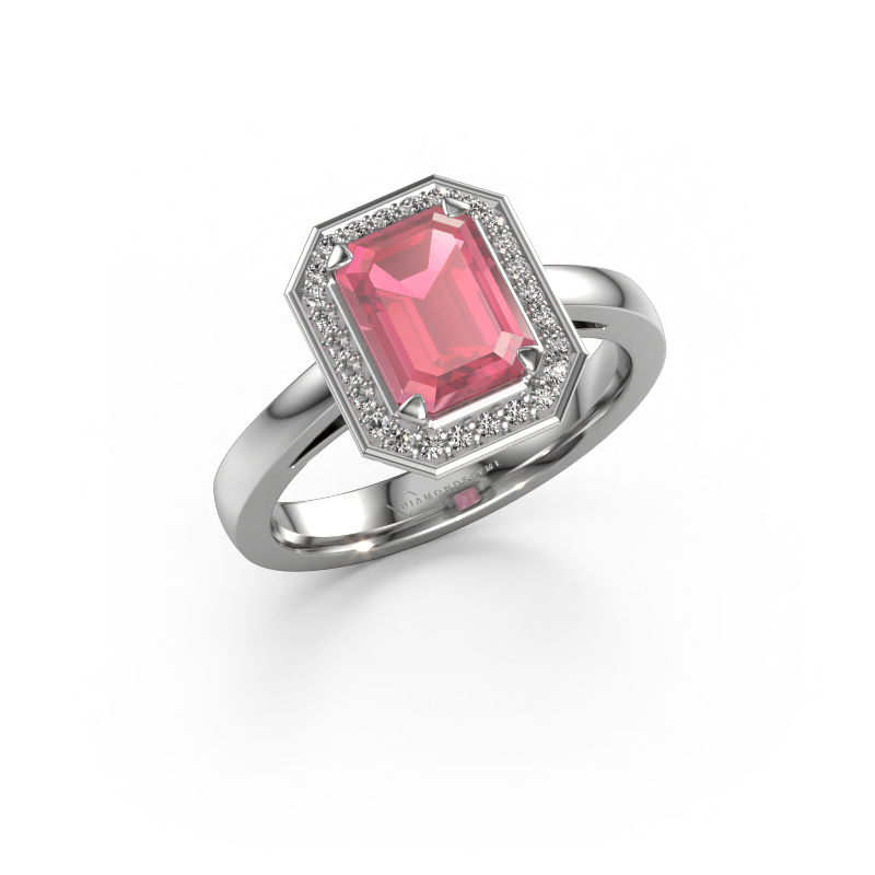 Bild von Verlobungsring Dodie 1 eme 950 Platin Turmalin rosa 8x6 mm