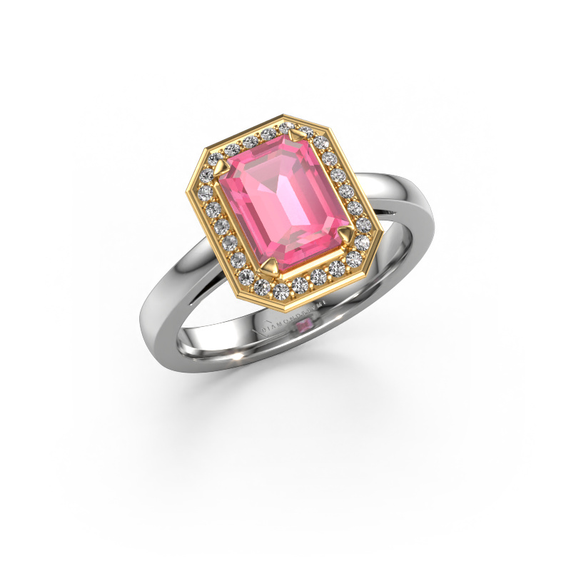 Bild von Verlobungsring Dodie 1 eme 585 Weißgold Pink Saphir 8x6 mm