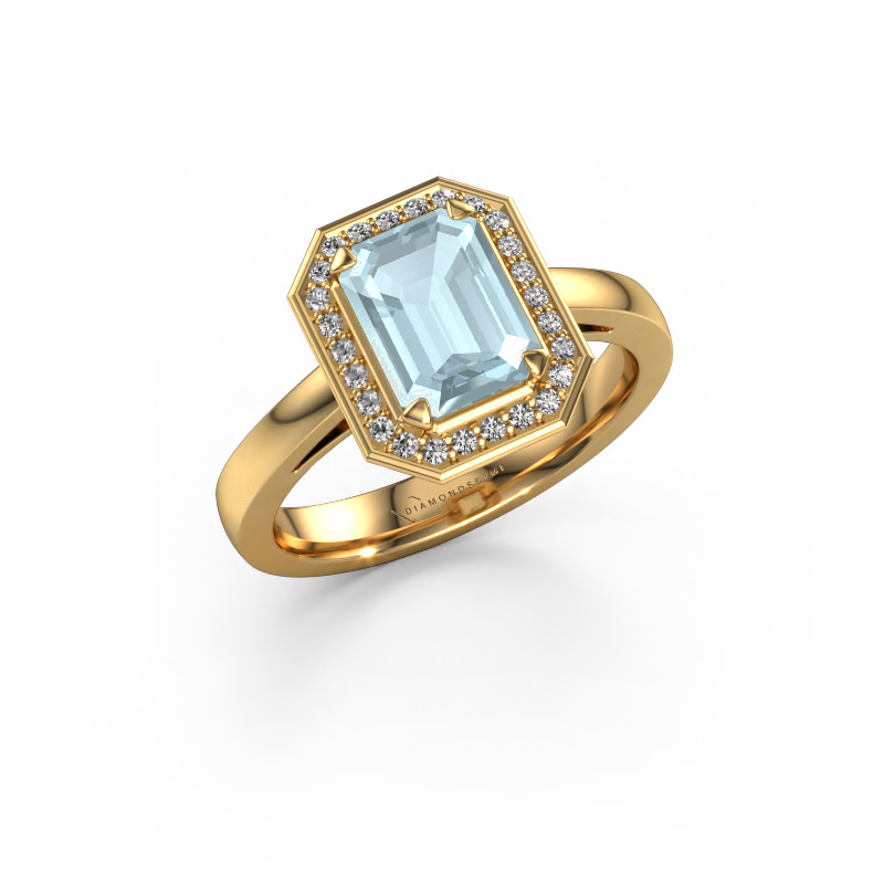 Bild von Verlobungsring Dodie 1 eme 585 Gold Aquamarin 8x6 mm