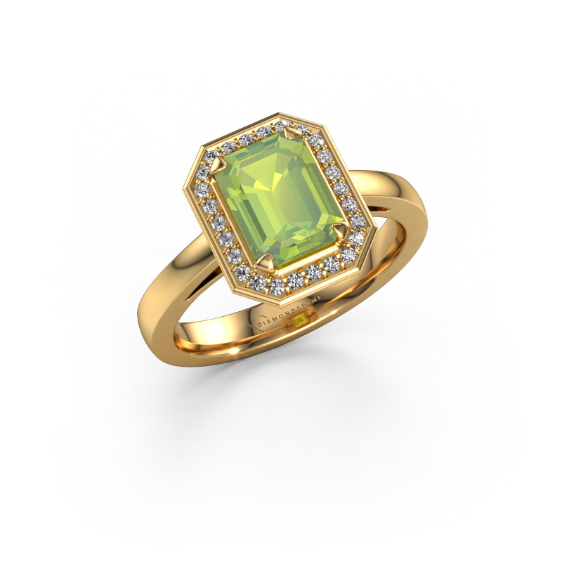 Image de Bague de fiançailles Dodie 1 eme 585 or jaune Péridot 8x6 mm