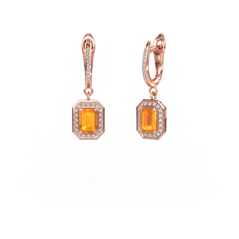 Bild av Hängande örhängen Dodie 2 585 roséguld Citrin 6.5x4.5 mm