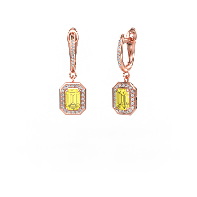 Immagine di Orecchini pendenti Dodie 2 585 oro rosa Diamante lab grown giallo 6.5x4.5 mm