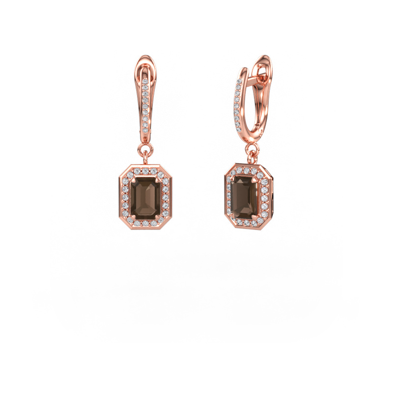 Immagine di Orecchini pendenti Dodie 2 585 oro rosa Quarzo fumé 6.5x4.5 mm