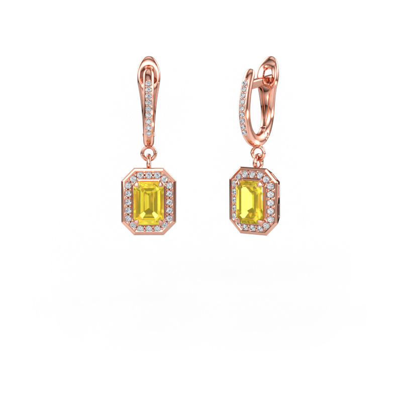 Bild von Ohrhänger Dodie 2 585 Roségold Gelb Saphir 6.5x4.5 mm