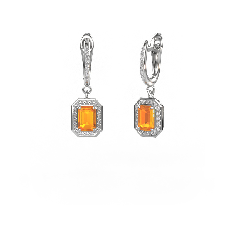Image de Pendants d'oreilles Dodie 2 950 platine Citrine 6.5x4.5 mm