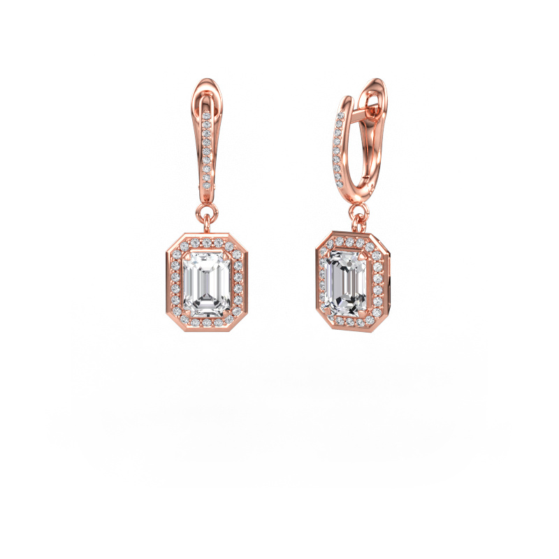 Immagine di Orecchini pendenti Dodie 2 585 oro rosa Diamante 2.565 crt