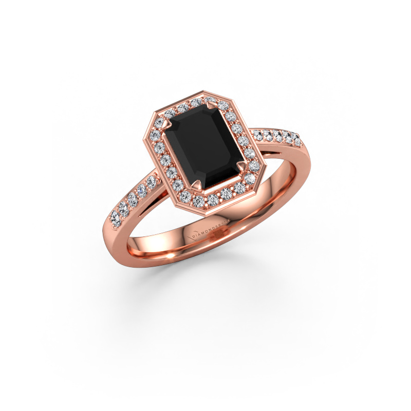 Bild av Förlovningsring Dodie 2 eme 585 roséguld Svart diamant 1.592 crt