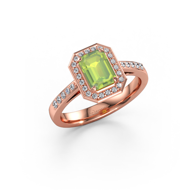 Bild av Förlovningsring Dodie 2 eme 585 roséguld Peridot 7x5 mm