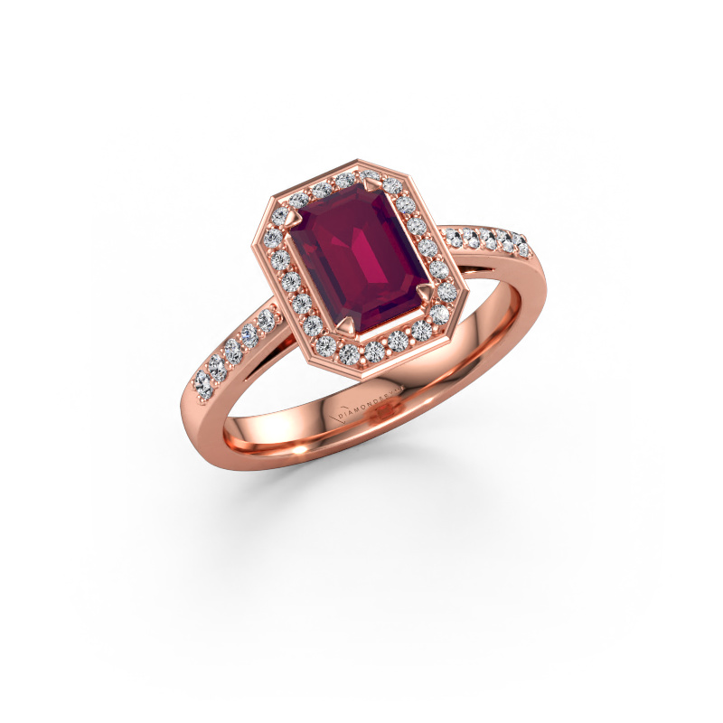 Immagine di Anello di fidanzamento Dodie 2 eme 585 oro rosa Rodolite 7x5 mm