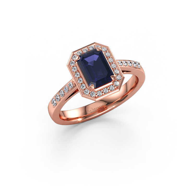 Immagine di Anello di fidanzamento Dodie 2 eme 585 oro rosa Zaffiro 7x5 mm