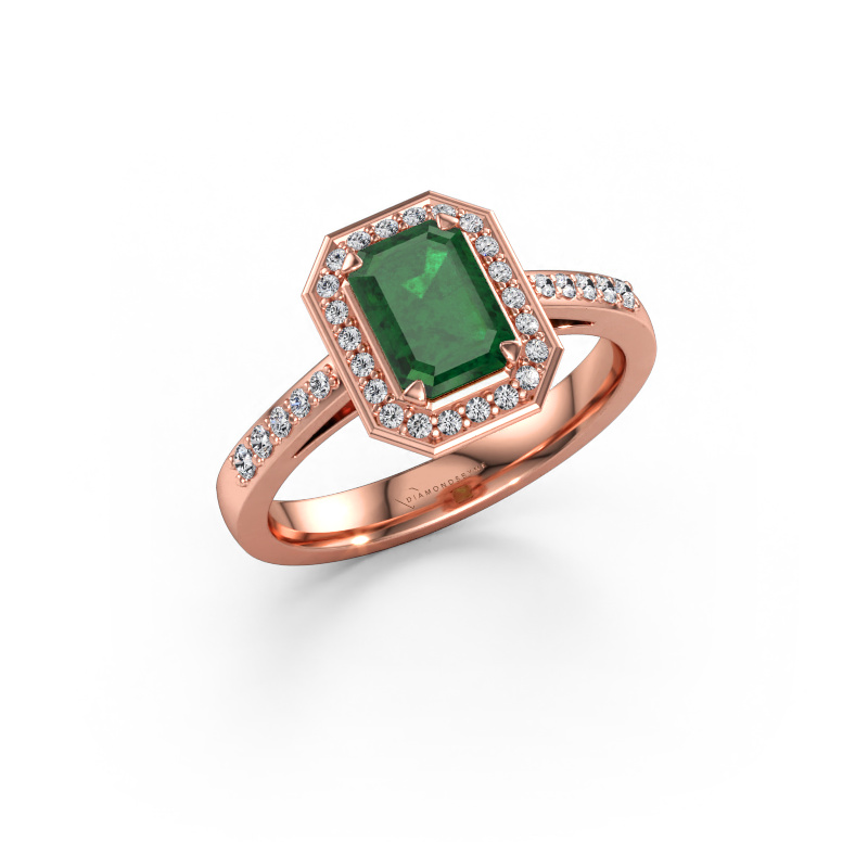 Immagine di Anello di fidanzamento Dodie 2 eme 585 oro rosa Smeraldo 7x5 mm