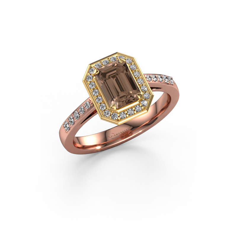 Image of Engagement ring Dodie 2 eme 585 rose gold Brown diamond 1.362 crt