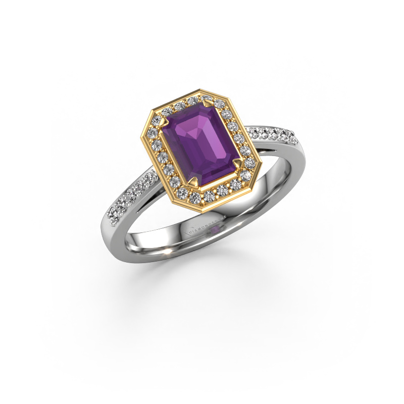 Bild von Verlobungsring Dodie 2 eme 585 Weißgold Amethyst 7x5 mm