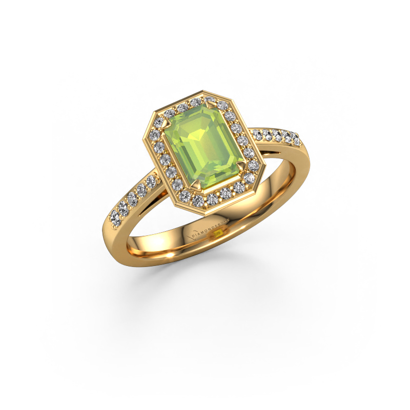 Image of Engagement ring Dodie 2 eme 585 gold Peridot 7x5 mm