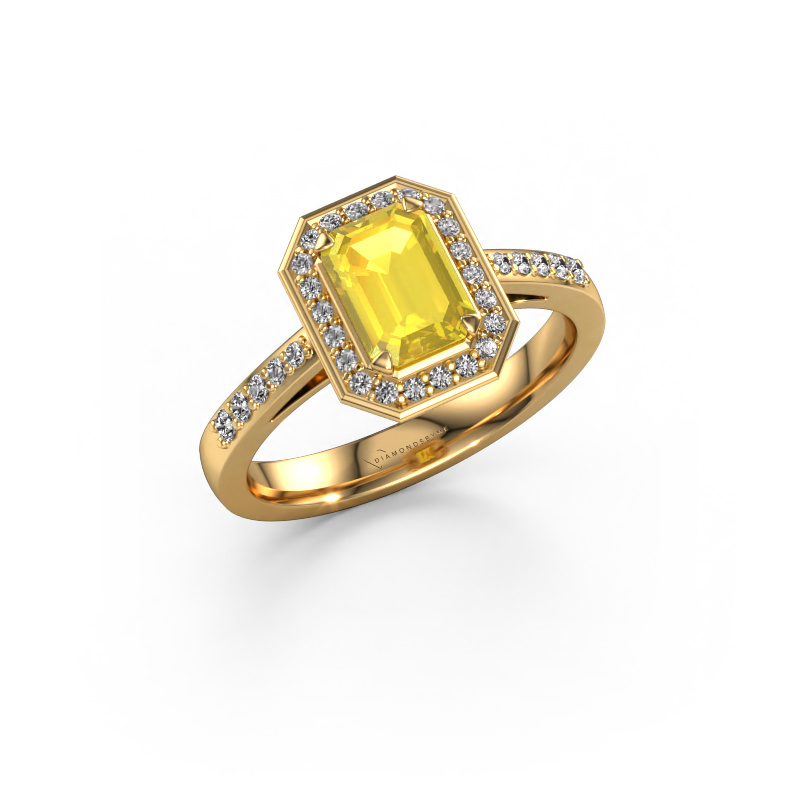 Image de Bague de fiançailles Dodie 2 eme 585 or jaune Saphir jaune 7x5 mm