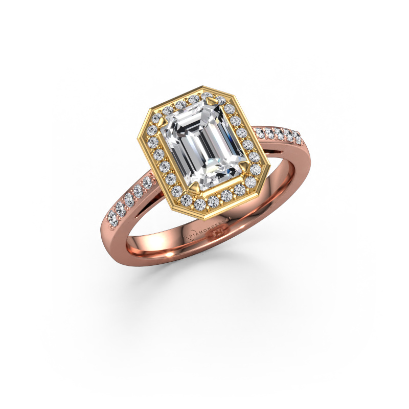 Image of Engagement ring Dodie 2 eme 585 rose gold Diamond 1.722 crt