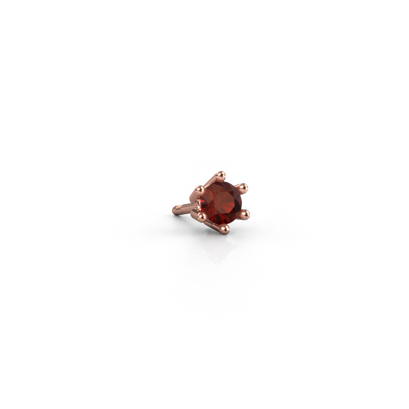Image of Men's earring Dominic 585 rose gold Garnet 4 mm