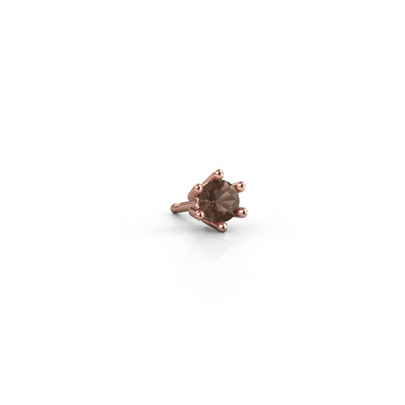 Image de Boucle d'oreille homme Dominic 585 or rose Quartz fumé 4 mm