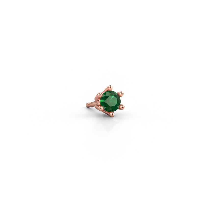 Immagine di Orecchino da uomo Dominic 585 oro rosa Smeraldo 4 mm