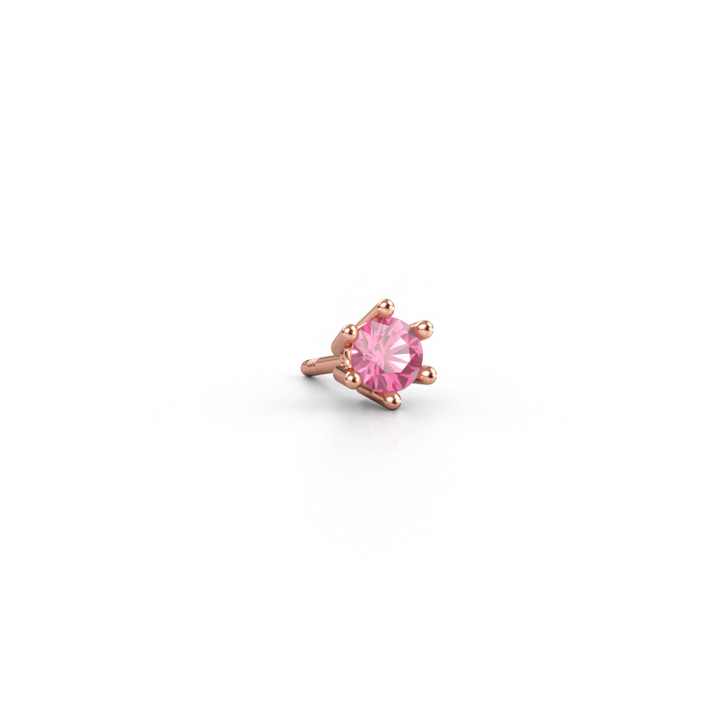 Afbeelding van Heren oorbel Dominic 585 rosé goud Roze saffier 4 mm