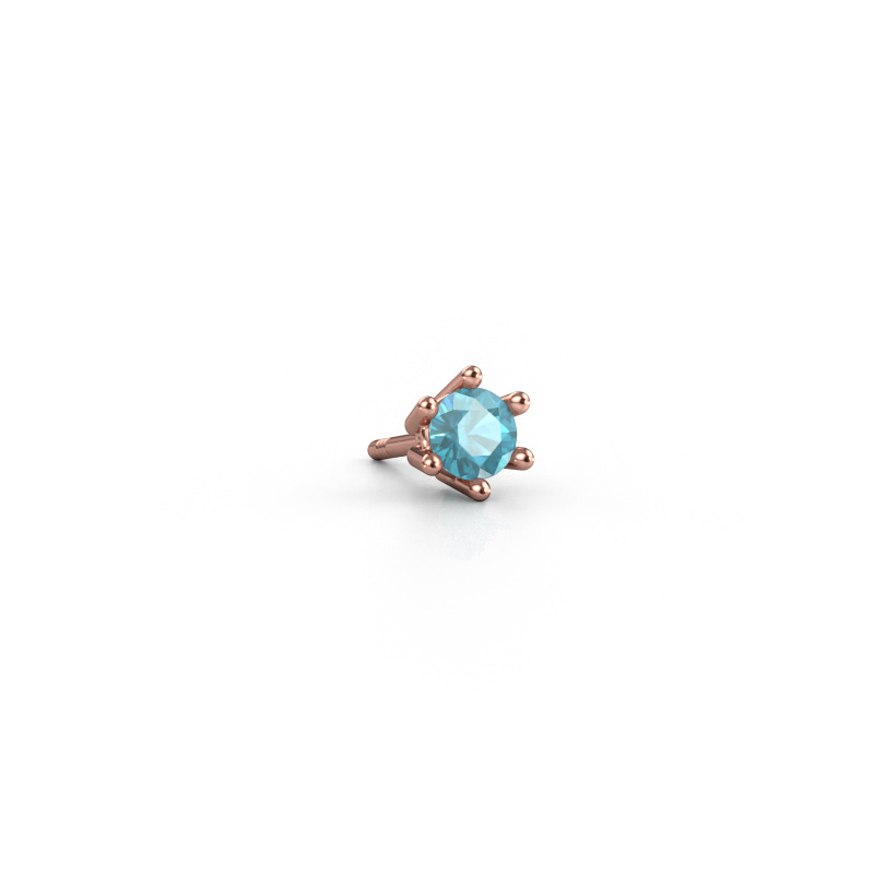 Image de Boucle d'oreille homme Dominic 585 or rose Topaze bleue 4 mm