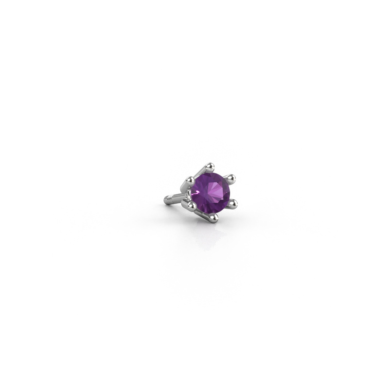 Image of Men's earring Dominic 585 white gold Amethyst 4 mm