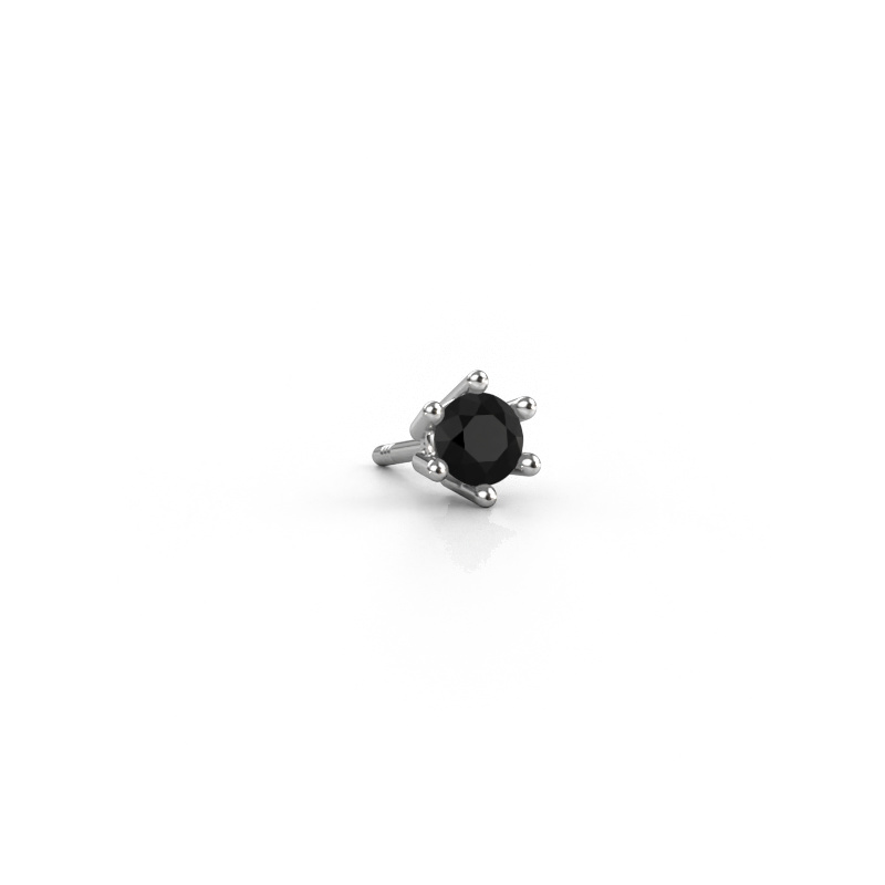 Image de Boucle d'oreille homme Dominic 585 or blanc Diamant noir 0.30 crt