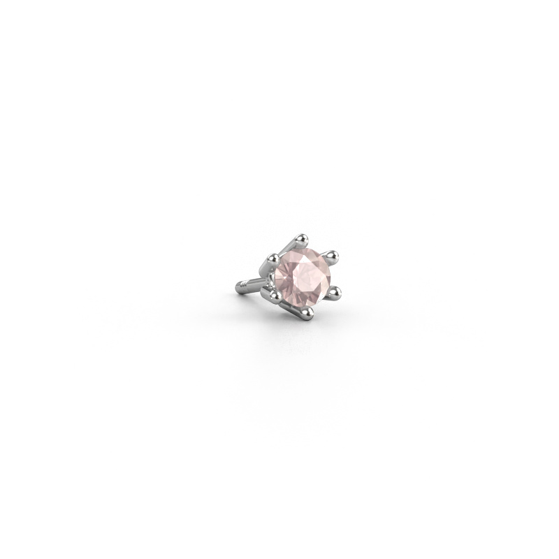 Image of Men's earring Dominic 585 white gold Morganite champagne 4 mm