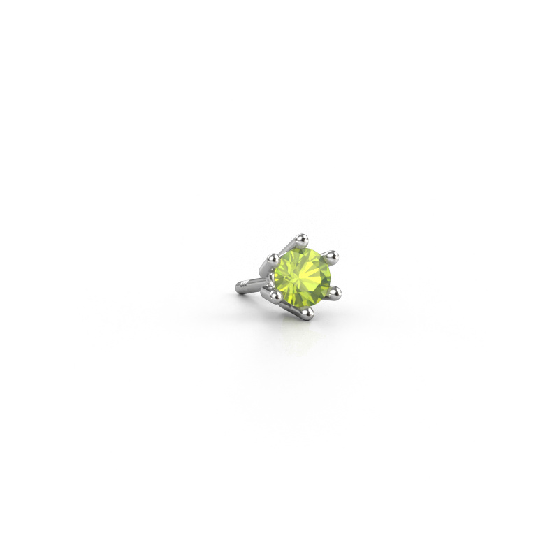 Image of Men's earring Dominic 950 platinum Peridot 4 mm