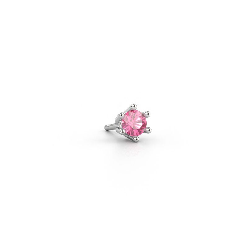 Image of Men's earring Dominic 585 white gold Pink sapphire 4 mm