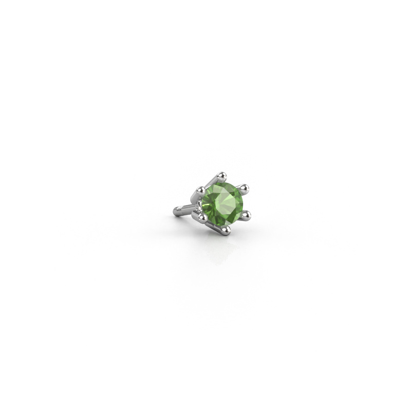 Image of Men's earring Dominic 950 platinum Tourmaline green 4 mm