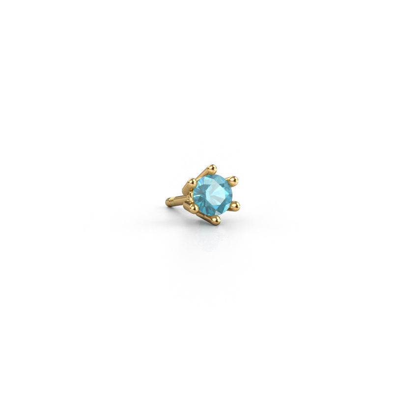 Image of Men's earring Dominic 585 gold Blue topaz 4 mm