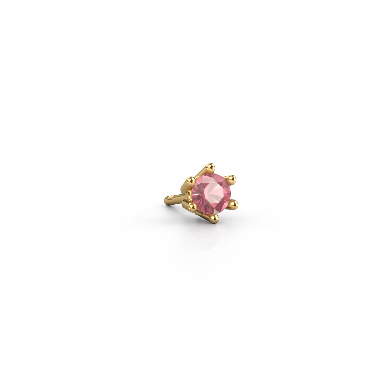 Image de Boucle d'oreille homme Dominic 585 or jaune Rose tourmaline 4 mm