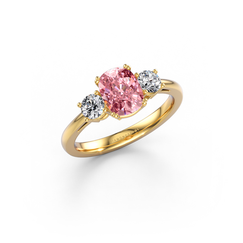 Image of Engagement ring Dominique CSH 1 585 gold Pink lab grown diamond 7.4x5.8 mm