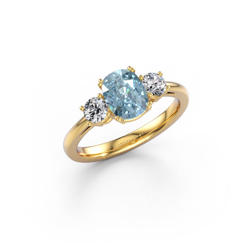 Immagine di Anello di fidanzamento Dominique CSH 1 585 oro Diamante lab grown blu 7.4x5.8 mm