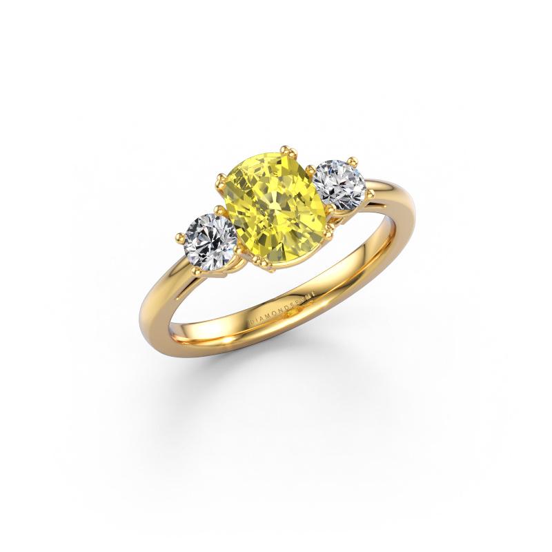 Image of Engagement ring Dominique CSH 1 585 gold Yellow lab grown diamond 7.4x5.8 mm