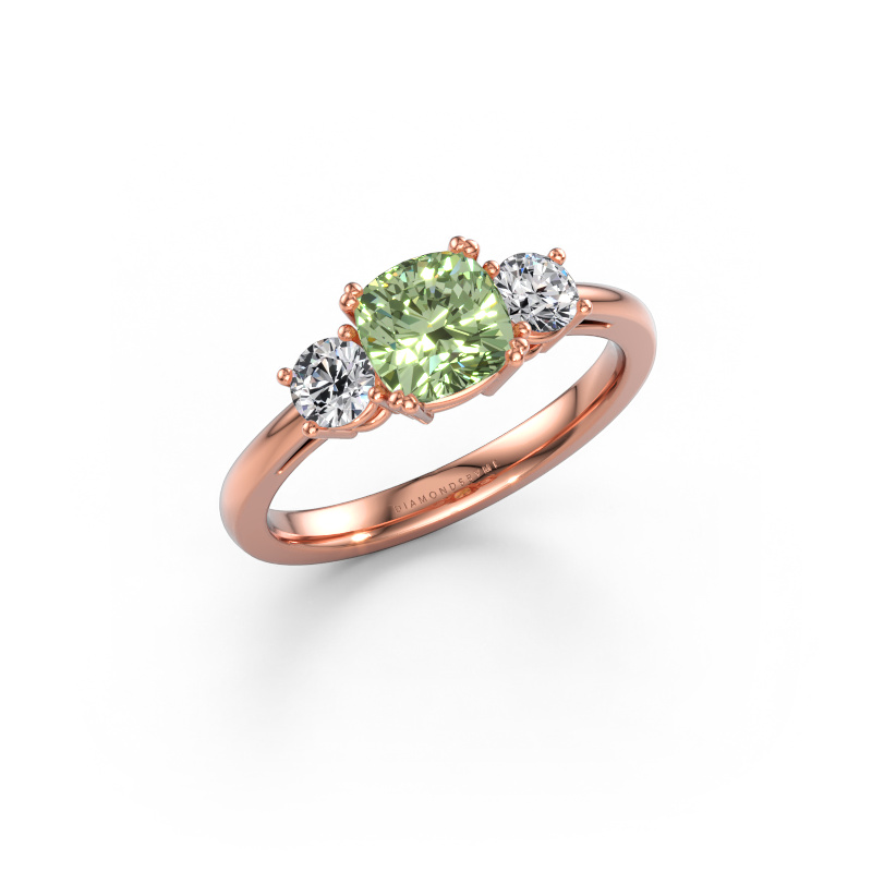 Bild av Förlovningsring Dominique CUS 1 585 roséguld Grön labbodlad diamant 6 mm