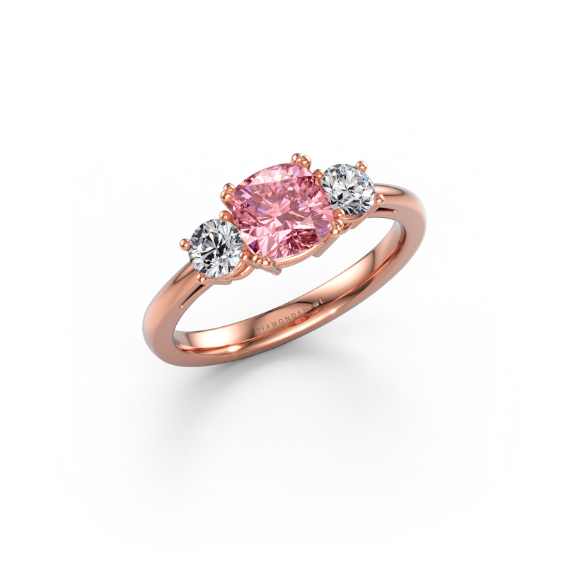 Image of Engagement ring Dominique CUS 1 585 rose gold Pink lab grown diamond 6 mm