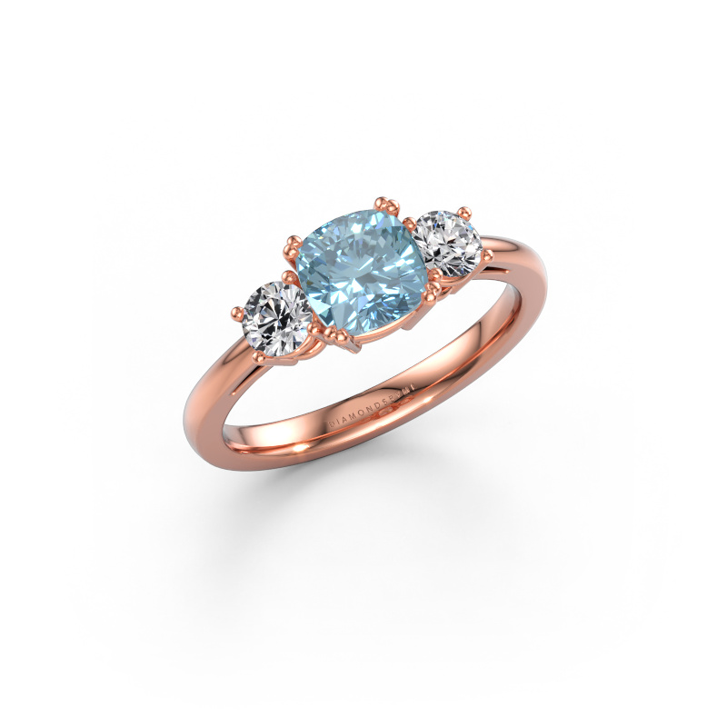 Bild av Förlovningsring Dominique CUS 1 585 roséguld Blå labbodlad diamant 6 mm
