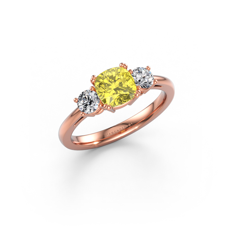 Bild av Förlovningsring Dominique CUS 1 585 roséguld Gul labbodlad diamant 6 mm
