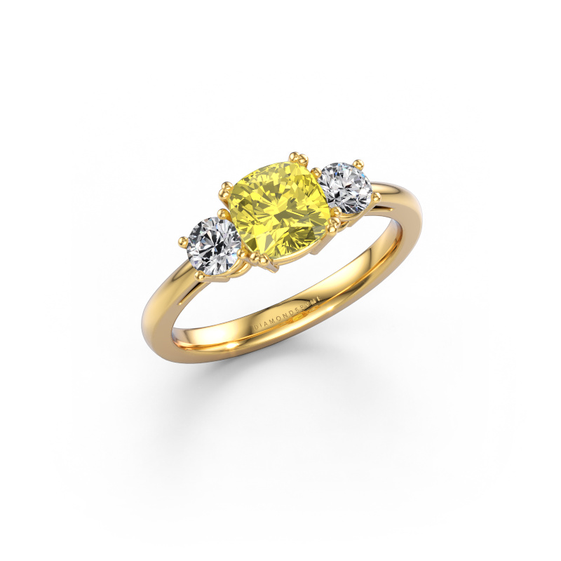 Image of Engagement ring Dominique CUS 1 585 gold Yellow lab grown diamond 6 mm