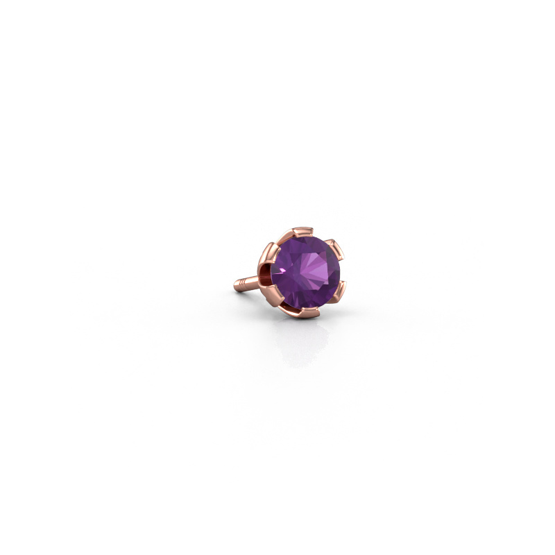 Image of Men's earring Donato 585 rose gold Amethyst 4.7 mm