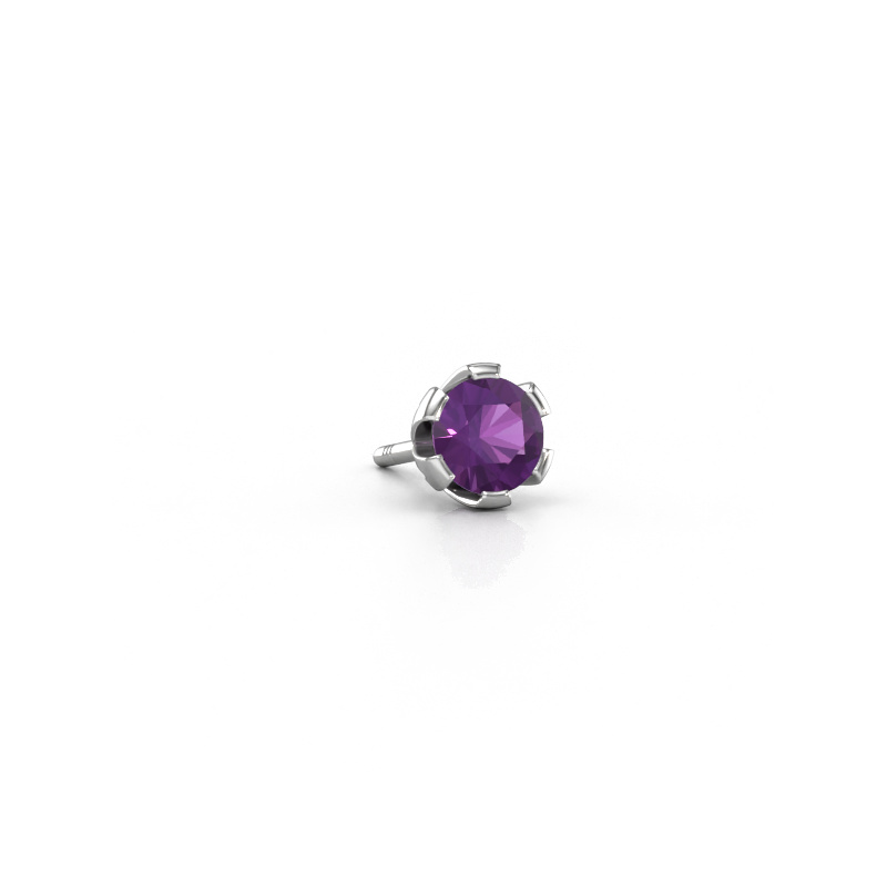 Image of Men's earring Donato 585 white gold Amethyst 4.7 mm